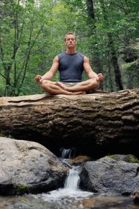 Man Meditating at Day Spa